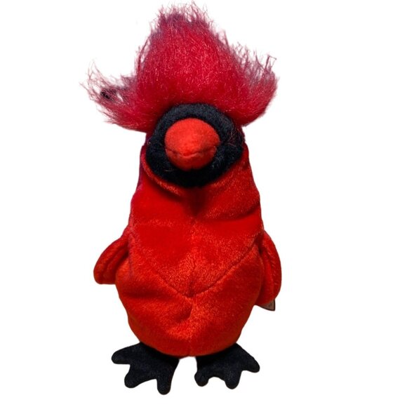 Ty Beanie Baby Mac The Cardinal Plush Toy Red & Black Collectible Soft Stuffed A - Picture 1 of 10